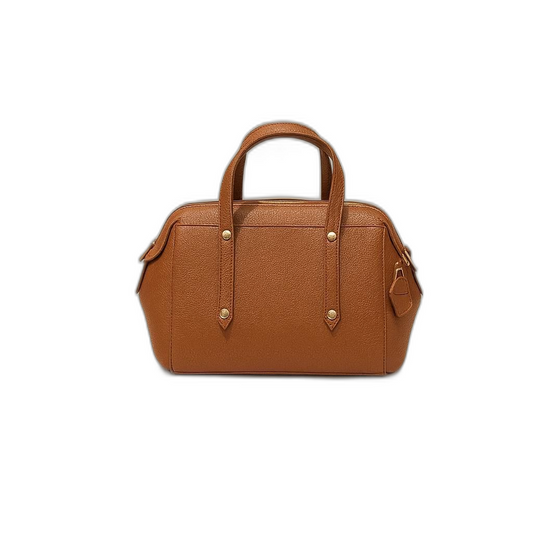 Brown handbag on a white background